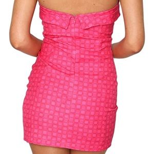 y2k pink tube mini dress